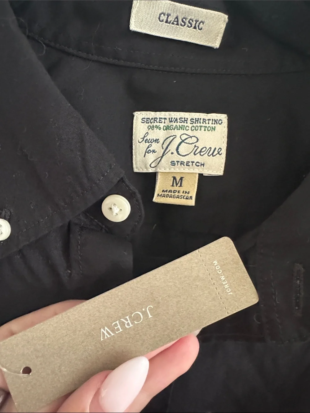 J. Crew Black Long-Sleeve Button-Down Shirt